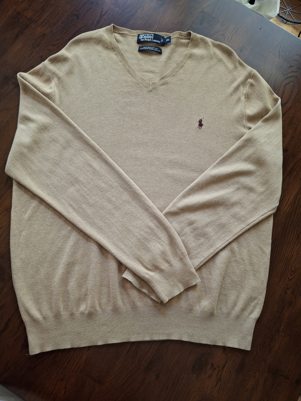 Ralph Lauren Men’s V-Neck Sweater in Beige